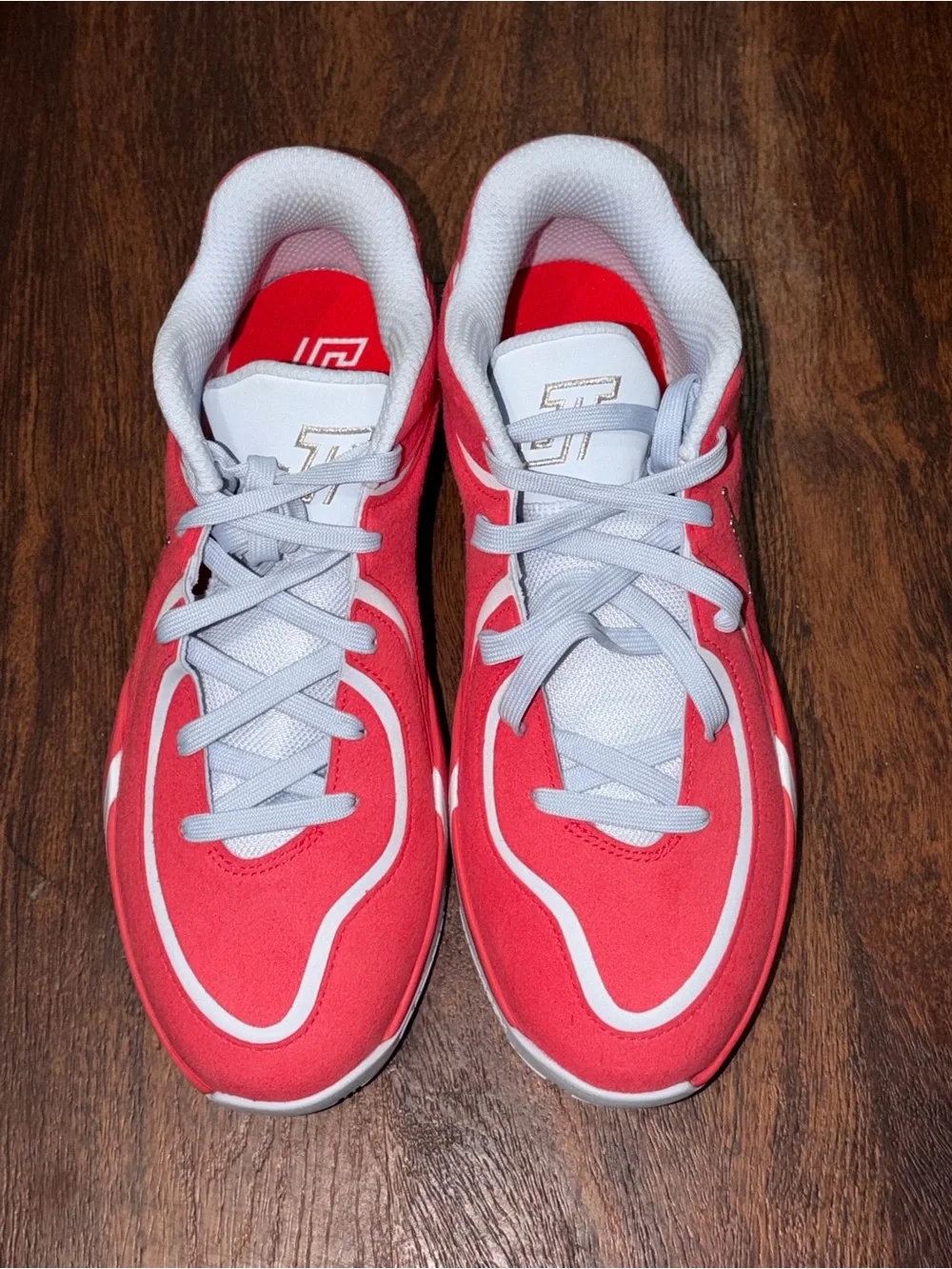Red Jordans size 9.5 Tatum basketball shoes